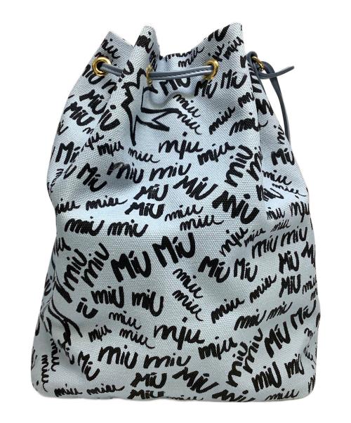 MIU MIU（ミュウミュウ）MIU MIU (ミュウミュウ) ドローストリングバッグ ブルーの古着・服飾アイテム