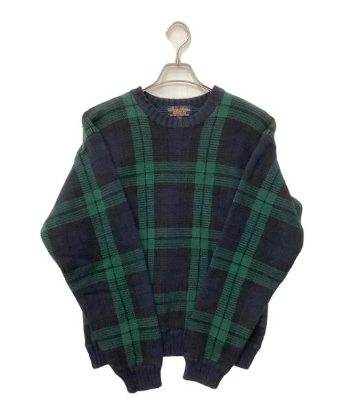 BROOKS BROTHERS（ブルックスブラザーズ）BROOKS BROTHERS (ブルックスブラザーズ) 厚手ニット グリーン×ネイビー サイズ:Mの古着・服飾アイテム