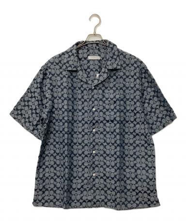 中古・古着通販】COACH (コーチ) 半袖シャツ ネイビー×グレー サイズ:L