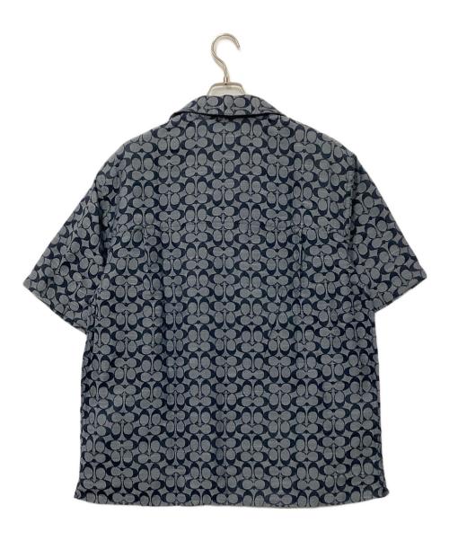 COACH（コーチ）COACH (コーチ) 半袖シャツ ネイビー×グレー サイズ:Lの古着・服飾アイテム