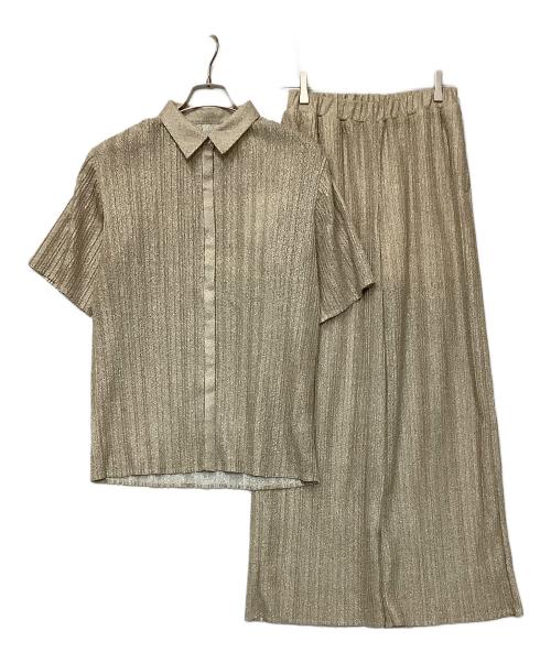 Ameri（アメリ）Ameri (アメリ) セットアップブラウス ゴールド サイズ:Mの古着・服飾アイテム