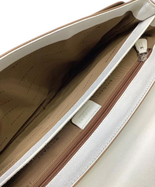 BVLGARI（ブルガリ）BVLGARI (ブルガリ) ハンドバッグ ホワイト×ベージュの古着・服飾アイテム