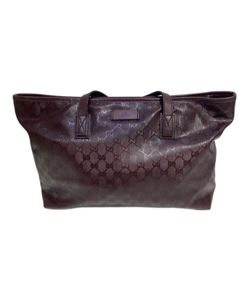 GUCCI（グッチ）GUCCI (グッチ) GGスプリーム トートバッグ パープルの古着・服飾アイテム