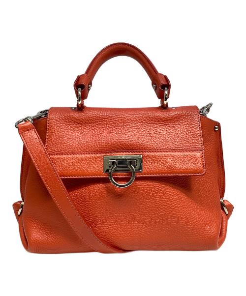Salvatore Ferragamo（サルヴァトーレ フェラガモ）Salvatore Ferragamo (サルヴァトーレ フェラガモ) 2WAYバッグ オレンジの古着・服飾アイテム