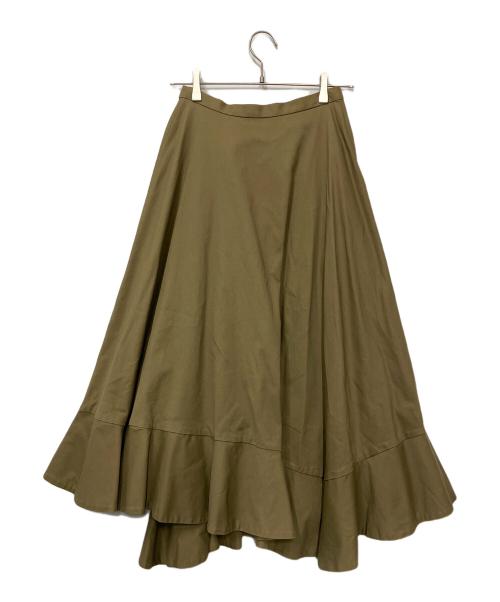 CLANE（クラネ）CLANE (クラネ) ASYMMETRY HEM SKIRT カーキ サイズ:2の古着・服飾アイテム