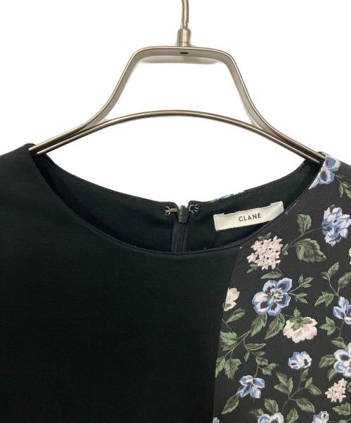 CLANE（クラネ）CLANE (クラネ) 半袖ワンピース ブラック×グリーン サイズ:Sの古着・服飾アイテム