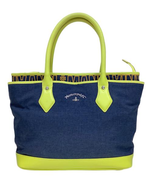 Vivienne Westwood ANGLOMANIA（ヴィヴィアンウエストウッドアングロマニア）Vivienne Westwood ANGLOMANIA (ヴィヴィアンウエストウッドアングロマニア) トートバッグ ネイビーグリンの古着・服飾アイテム