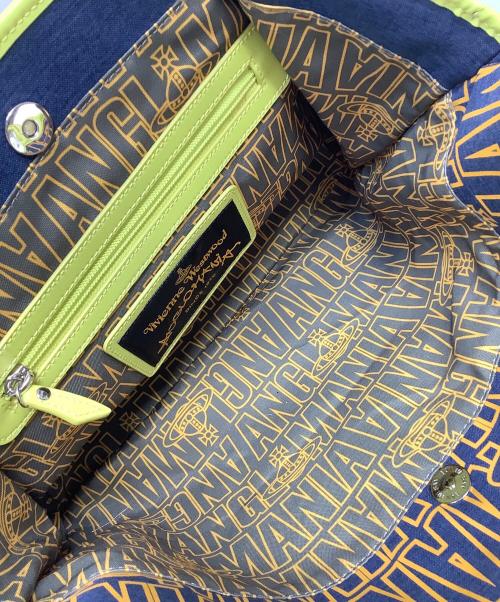 Vivienne Westwood ANGLOMANIA（ヴィヴィアンウエストウッドアングロマニア）Vivienne Westwood ANGLOMANIA (ヴィヴィアンウエストウッドアングロマニア) トートバッグ ネイビーグリンの古着・服飾アイテム