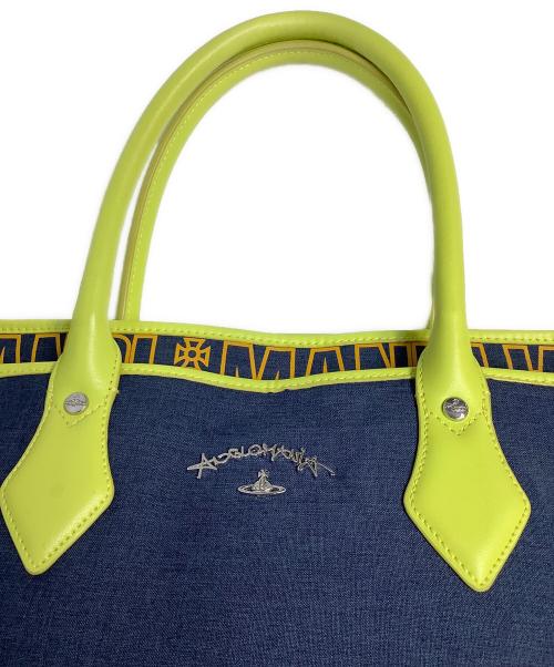 Vivienne Westwood ANGLOMANIA（ヴィヴィアンウエストウッドアングロマニア）Vivienne Westwood ANGLOMANIA (ヴィヴィアンウエストウッドアングロマニア) トートバッグ ネイビーグリンの古着・服飾アイテム