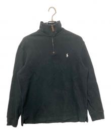 POLO RALPH LAUREN（ポロ・ラルフローレン）の古着「ハーフジップスウェット」｜ブラック