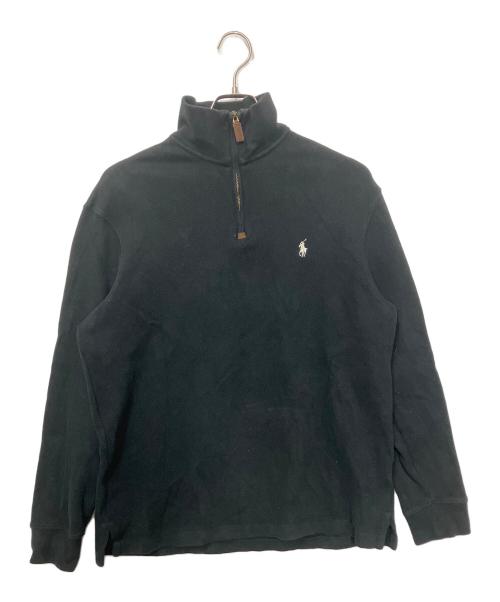POLO RALPH LAUREN（ポロ・ラルフローレン）POLO RALPH LAUREN (ポロ・ラルフローレン) ハーフジップスウェット ブラック サイズ:Mの古着・服飾アイテム
