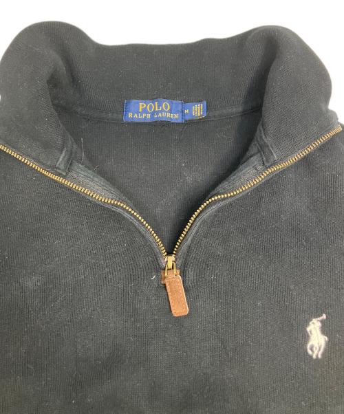 POLO RALPH LAUREN（ポロ・ラルフローレン）POLO RALPH LAUREN (ポロ・ラルフローレン) ハーフジップスウェット ブラック サイズ:Mの古着・服飾アイテム