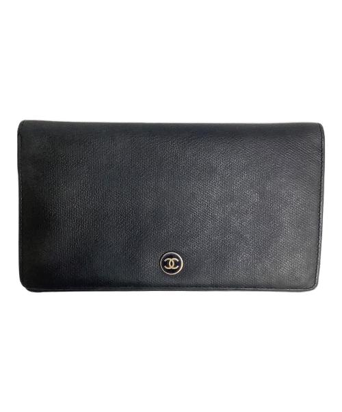 CHANEL（シャネル）CHANEL (シャネル) ココマーク2つ折り長財布 ブラックの古着・服飾アイテム