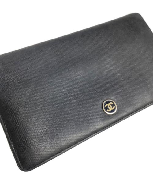 CHANEL（シャネル）CHANEL (シャネル) ココマーク2つ折り長財布 ブラックの古着・服飾アイテム