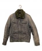 DIESELディーゼル）の古着「ボア付ミリタリージャケット」｜グレー