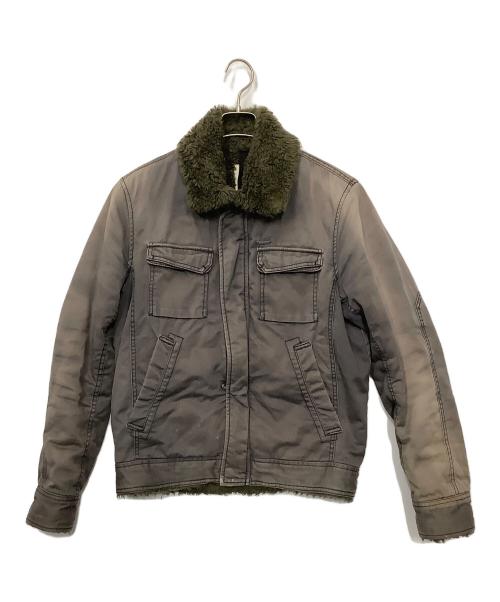 DIESEL（ディーゼル）DIESEL (ディーゼル) ボア付ミリタリージャケット グレー サイズ:Mの古着・服飾アイテム