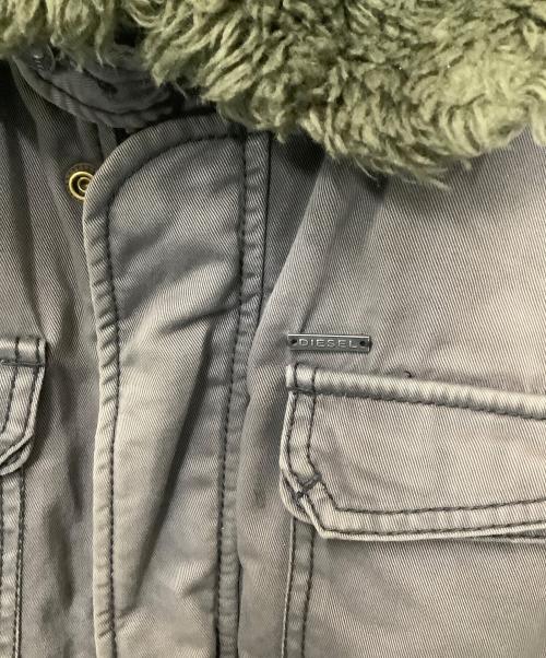 DIESEL（ディーゼル）DIESEL (ディーゼル) ボア付ミリタリージャケット グレー サイズ:Mの古着・服飾アイテム