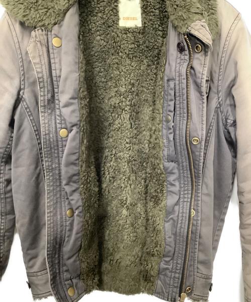 DIESEL（ディーゼル）DIESEL (ディーゼル) ボア付ミリタリージャケット グレー サイズ:Mの古着・服飾アイテム