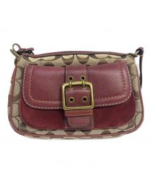 COACH（コーチ）の古着「ワンショルダーバッグ」｜ボルドー×ベージュ