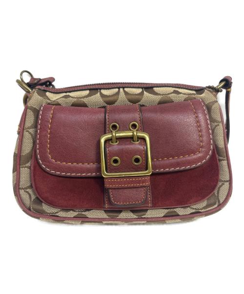 COACH（コーチ）COACH (コーチ) ワンショルダーバッグ ボルドー×ベージュの古着・服飾アイテム