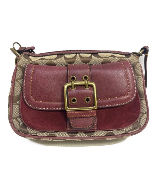 COACH（コーチ）COACH (コーチ) ワンショルダーバッグ ボルドー×ベージュの古着・服飾アイテム