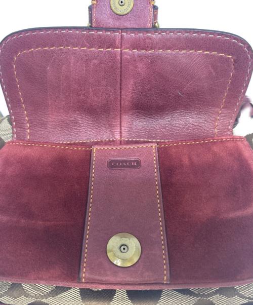 COACH（コーチ）COACH (コーチ) ワンショルダーバッグ ボルドー×ベージュの古着・服飾アイテム