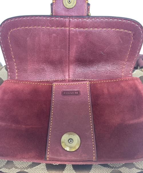COACH（コーチ）COACH (コーチ) ワンショルダーバッグ ボルドー×ベージュの古着・服飾アイテム