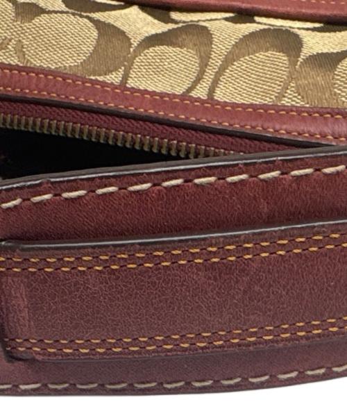 COACH（コーチ）COACH (コーチ) ワンショルダーバッグ ボルドー×ベージュの古着・服飾アイテム