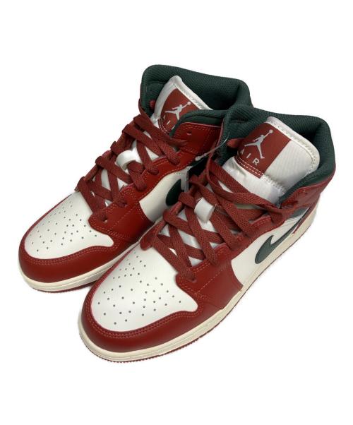 NIKE（ナイキ）NIKE (ナイキ) AIR JORDAN 1 MID レッド×ホワイト サイズ:24.5cm 未使用品の古着・服飾アイテム