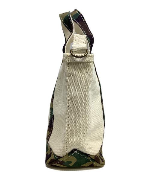 L.L.Bean（エルエルビーン）L.L.Bean (エルエルビーン) キャンバスハンドバッグ アイボリー×グリーンの古着・服飾アイテム