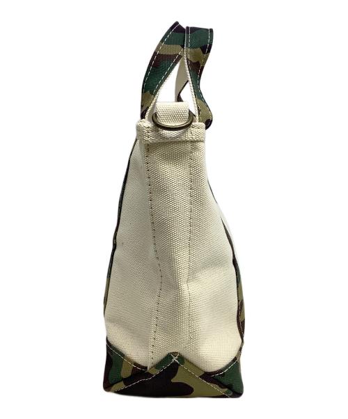 L.L.Bean（エルエルビーン）L.L.Bean (エルエルビーン) キャンバスハンドバッグ アイボリー×グリーンの古着・服飾アイテム