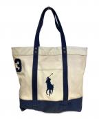 POLO RALPH LAURENポロ・ラルフローレン）の古着「トートバッグ」｜アイボリー×ネイビー