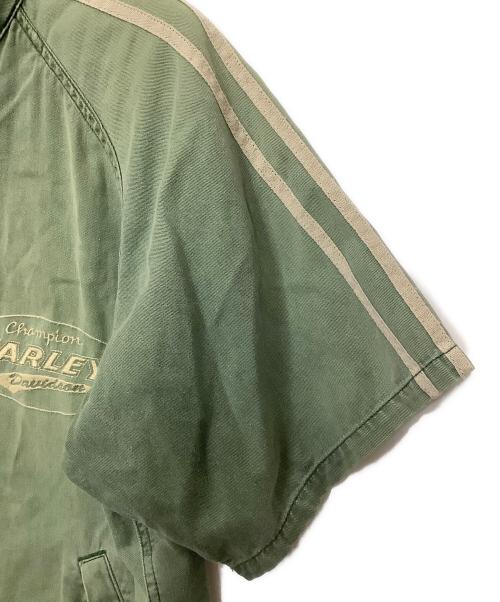HARLEY-DAVIDSON（ハーレーダビッドソン）HARLEY-DAVIDSON (ハーレーダビッドソン) 半袖ジップアップ カーキ サイズ:Lの古着・服飾アイテム