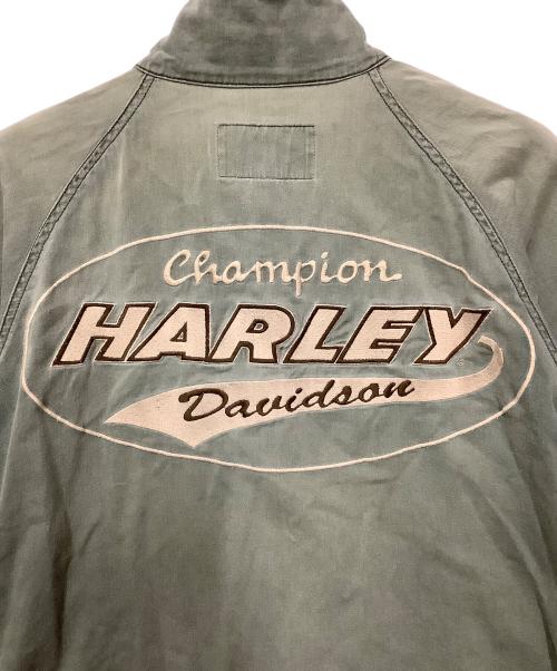HARLEY-DAVIDSON（ハーレーダビッドソン）HARLEY-DAVIDSON (ハーレーダビッドソン) 半袖ジップアップ カーキ サイズ:Lの古着・服飾アイテム