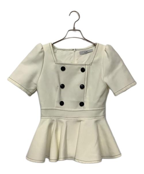 sheller（シェリエ）sheller (シェリエ) 半袖ブラウス アイボリー サイズ:Fの古着・服飾アイテム