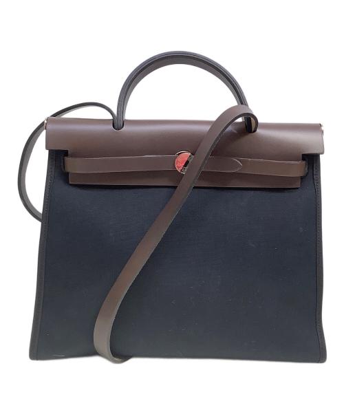HERMES（エルメス）HERMES (エルメス) エールバッグジップPM ブラウン×ブラックの古着・服飾アイテム