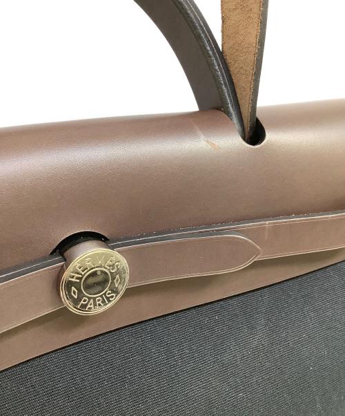 HERMES（エルメス）HERMES (エルメス) エールバッグジップPM ブラウン×ブラックの古着・服飾アイテム