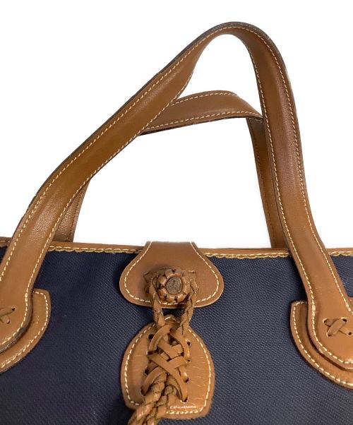 LOEWE（ロエベ）LOEWE (ロエベ) トートバッグ ネイビー×ブラウンの古着・服飾アイテム