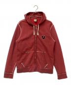 TRUE RELIGIONトゥルー レリジョン）の古着「ジップパーカー」｜レッド