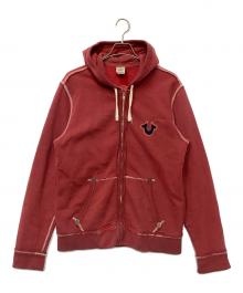 TRUE RELIGION（トゥルー レリジョン）の古着「ジップパーカー」｜レッド