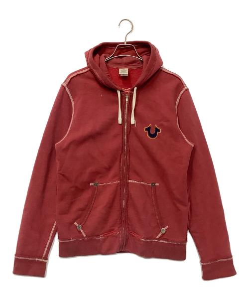 TRUE RELIGION（トゥルー レリジョン）TRUE RELIGION (トゥルー レリジョン) ジップパーカー レッド サイズ:Lの古着・服飾アイテム