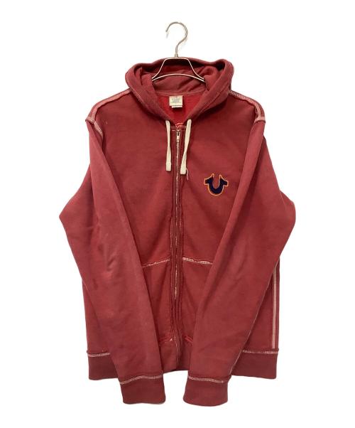 TRUE RELIGION（トゥルー レリジョン）TRUE RELIGION (トゥルー レリジョン) ジップパーカー レッド サイズ:Lの古着・服飾アイテム