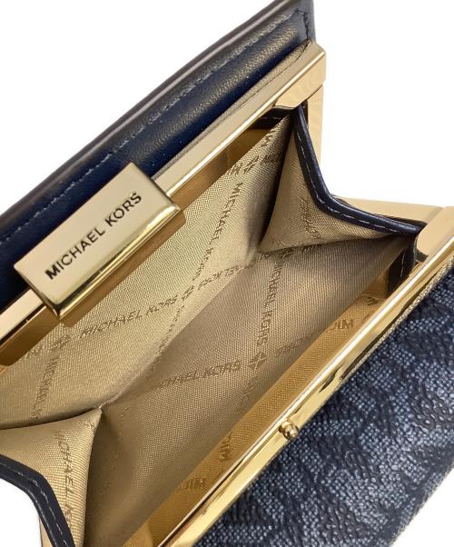 MICHAEL KORS（マイケルコース）MICHAEL KORS (マイケルコース) 3つ折り財布 ブルーの古着・服飾アイテム