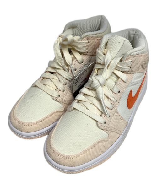 NIKE（ナイキ）NIKE (ナイキ) Air JORDAN 1 MID SE ベージュ×オレンジ サイズ:23cm 未使用品の古着・服飾アイテム