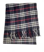BURBERRYバーバリー）の古着「ノバチェックカシミヤマフラー」｜ネイビー