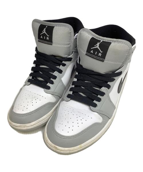 NIKE（ナイキ）NIKE (ナイキ) AIR JORDAN 1 MID ホワイト×グレー サイズ:26cmの古着・服飾アイテム