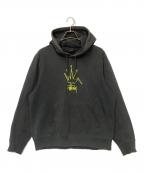 stussyステューシー）の古着「プルオーバーパーカー」｜ブラック