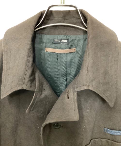 MIU MIU（ミュウミュウ）MIU MIU (ミュウミュウ) 切替ジャケット ブラウン サイズ:48の古着・服飾アイテム