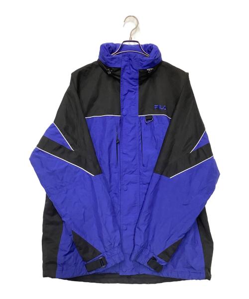 FILA（フィラ）FILA (フィラ) ナイロンジャケット ネイビー×ブラック サイズ:Lの古着・服飾アイテム
