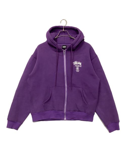 stussy（ステューシー）stussy (ステューシー) ジップパーカー パープル サイズ:Mの古着・服飾アイテム